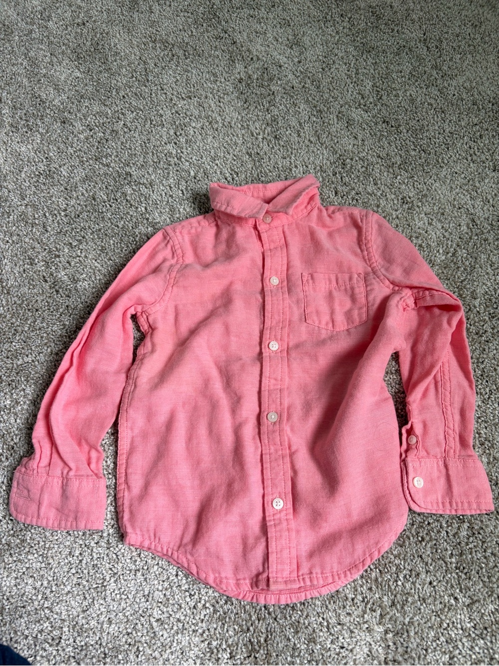 Janie and Jack Coral Pink Button-Down Shirt